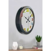 Resim Bahat Salon Ofis Duvar Saati Gri Metal Çerçeve 36 cm 