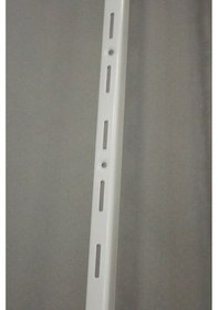 Resim 2 Adet 200 Cm Beyaz Tek Sıra Delikli Raf Dikme Destek Profili - Raf Direği Galvaniz 