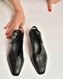 Resim Fox Shoes Y654307303 Siyah Hakiki Deri Süet Kalın Topuklu Western Ayakkabı Siyah 