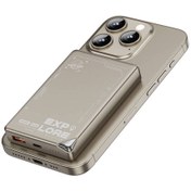 Resim WIWU Kablosuz Magsafe Powerbank Wiwu Wi-P020 Ultra-Thin Explore Serisi Led Göstergeli 15W 10000mAh Gold 