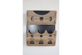 Resim Ahwall Apartman Ortak Fatura & Posta Kutusu Ahşap Mdf Siyah - Ahşap Renkli 