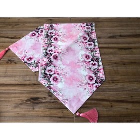 Resim Pembe Çiçek Desenli Runner Çok Renkli 