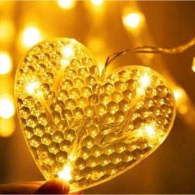 Resim Kalp Perde LED Işık 3m 6 Sıra 12 Adet Gün Işığı 
