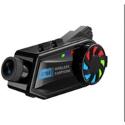Resim Bt68 Motosiklet Kask Bluetooth Kulaklık 1080p Kamera Ses Kontrolü Video Kayıt Özellikli İntercom 