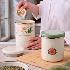 Resim Emsan Nar Emaye Orta Düz Kavanoz 