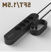 Resim Besthome1 Dream011 Siyah 5 Ft Asiri Yuk Korumali Priz Seridi 4 Ac Cikisi 3 Usb Portu Type-c Baglanti Noktasi 152 Cm Uzatma Kab 