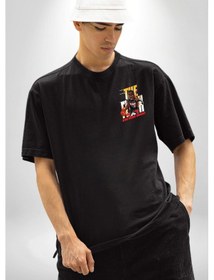 Resim Dwsol Yane Wade Miami Basketbol Siyah Oversize Unisex Ön Sol Yan Minimal Baskılı Tişört Koyu Siyah 