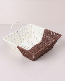 Resim Kare Hasırlı Ekmek Sepeti 8805 Antrasit - Meşe 