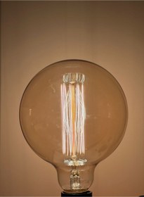 Resim OKYANUSAYD 60 WATT DÜZ ÇİZGİLİ G95 MODELİ RUSTİK VİNTAGE AMPÜL 