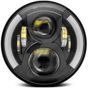 Resim Ganzhoushop Yuvarlak V Retro Motosiklet Led K16919 Hallow-12 Far Dönüş Tz Siyah 