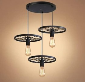 Resim Mylights Retro Rustik Siyah Gövde Metal Sarkıt Avize 