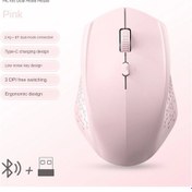 Resim Bluetooth 5.2 Fare 2.4g Kablosuz Fare Çift Modlu Sessiz Fare Şarj Edilebilir Bt 2.4g Pink Diğer 