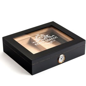 Resim Kişiye Özel Siyah Humidor Puro Kutusu 