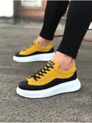 Resim Relax Ayakkabı RLX507 Erkek Casual Bağcıklı Süet Cilt Spor Sneaker Ayakkabı SCBT - Sarı/Siyah 