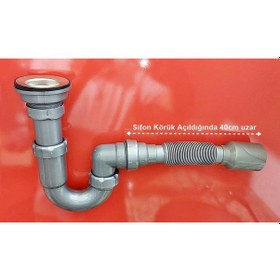 Resim Yapıtaşı Gri Esli Körüklü Lavabo Gider sifonu-Yüksek Kalite 