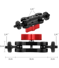 Resim Andoer D9424R Çift Bilyalı 1/4 Inç Vidalı Bilyalı Sihilri Kol 