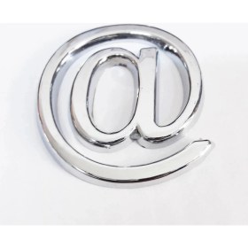 Resim Aylina Mey Ithalat® Cemax @ Işareti 3,75 cm Krom Yapışkanlı 