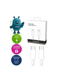 Resim Samsung Galaxy S25 Uyumlu 60w Type-c To Type-c Örgülü Şarj Ve Data Kablosu 1m 