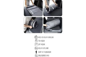 Resim Relaxus Araç İçi Şişme Yatak Ve Yastık Seti Pompa Dahil Peugeot 5008 Tiggo Otomobil Arka Koltuk Uyku ve Dinlenme Seyahat ve Kamp Yatağı Konforlu Taşınabilir 