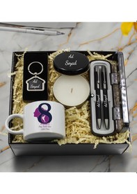 Resim Kadınlar Gününe Özel Motto Fincan & Kişiye Özel Ev Anahtarlık & Metal Kutulu Mum & Versatil Ve Tükenmez Kalem Hediye Seti 