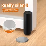 Resim Ultra-Dar Keskin Manyetik Kapı Durdurucu - Sessiz, Vidalama Gerektirmez, Çarpışma ve Rüzgar Karşıtı Ayarlanabilir Yükseklikli - Banyo, Ofis, İnşaat Alanları için Ağır Hizmet Metal Yapısı (Açık Gri/Beyaz/Siyah), Ofis Stabilite Aksesuarı, Modern Kapı Aksesuarı, Sessiz Yumuşak Conta 