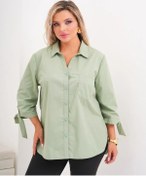Resim Routine Büyük Beden Ofis Oversize Gömlek 306231271 Yeşil 