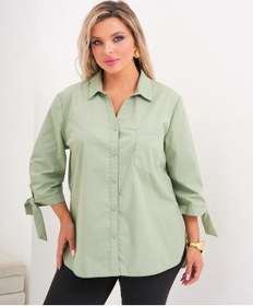 Resim Routine Büyük Beden Ofis Oversize Gömlek 306231271 Yeşil 