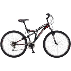Resim Salcano Hector 26 " Çift Amortisörlü Dağ Bisikleti - Parlak Siyah / Kırmızı 