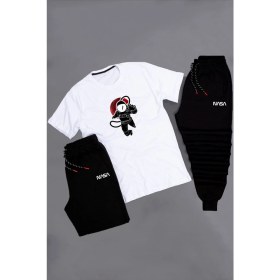 Resim Trendypassion 3'lü Unisex Astranot Baskılı Eşofman Takımı Kombini 