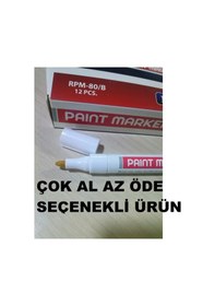 Resim 12 Adet Lastik Kalemi Beyaz Yazan Yağbazlı Demirbaş Kalemi 