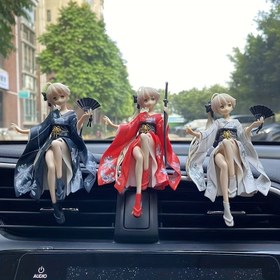 Resim Anime Tarzı Kadın Figürü Koleksiyonluk Heykel - Tradisyonel Japon Kimono Tasarımı ile Kırmızı Pelerin, Dinamik Duruş ve Çiçek Detayları, Anime Severler için Yüksek Kaliteli Plastik Model Hediye, Ev Dekoru (Siyah/Kırmızı/Beyaz), Anime Figürü, Detaylı El Sanatçılığı 