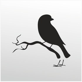 Resim Folyo Sticker Kuş 200cm Uzunluk Siyah 