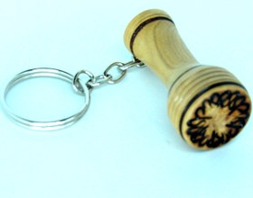 Resim Wooden Keychain Darbuka Doumbek Tabla Anahtarlik 