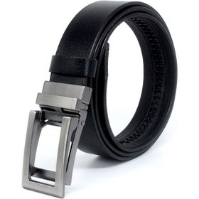 Resim Manda Derisi Otomatik Tokalı Deliksiz Erkek Kemeri - Otomatik Kemer Siyah 
