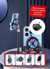 Resim ARELL TEKNOLOJİ ARELL TelefonSoğutucuFan Çift Pervaneli3Kademeli IşıklıGöstergeli Bütün Telefon Modelleri İle Uyumlu 