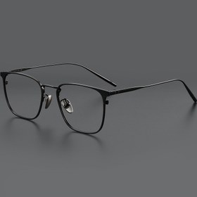 Resim Erkekler için Şık Titanyum Kare Çerçeve Gözlükler - Ultra Hafif, Moda Tam Çerçeve Gözlükler, 138mm Genişlik & 54mm Lens Çapı 