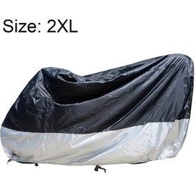 Resim 210d Oxford Bez Motosiklet Elektrikli Araba Yağmur Geçirmez Toz Geçirmez Kapak, Boyut: Xxl Siyah Gümüş - Diğer 