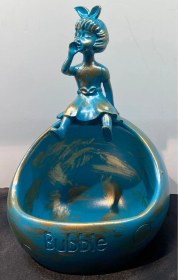 Resim Dekoratif Polyester Çerezlik&telefonluk Biblo Turkuaz Gold Eskitme 