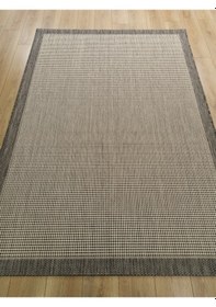 Resim Çam Halı Sisal 9213 Gri / Beyaz Bordürlü Jüt Sisal Kilim 