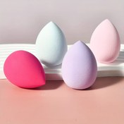 Resim 1/4 Adet Makyaj Süngeri Seti, Renkli Latex İçermeyen Krem ve Toz Fondöten için Kuru & Islak Kullanım, Tüm Ten Tiplerine Uygun 