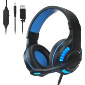 Resim Sades MH603 3.5mm Port Ayarlanabilir Oyun Kulaklık Siyah Mavi (Yurt Dışından) 