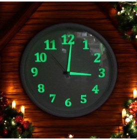 Resim Fosforlu Beyaz Duvar Saati Bombeli Cam Çap 28 Cm Beyaz 