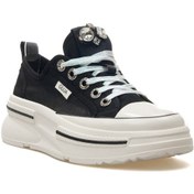 Resim Guja 25y389 Kadın Dili Taşlı Sim Bağ Kalın Taban Sneaker Siyah 