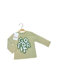 Resim Erkek Bebek Pamuklu İnce Uzun Kollu T-shirt-13781-yeşil Yeşil 