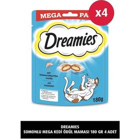 Resim Dreamies Somonlu Mega Paket Yetişkin Kedi Ödül Maması 4 x 180 G 