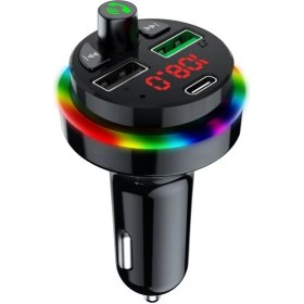 Resim Concord Sprange Stf1 Rgb Işıklı Bluetooth 5.1V FM Transmitter 25W Çıkış Gücü ile Hızlı Şarj 
