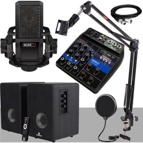 Resim yenibagshop İmpressive Paket-1 Stüdyo Ekipmanları Kayıt Seti (Monitör Mikrofon Mikser) 