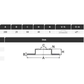 Resim YAVUZSAN 36168 Fren Diski Passat 96-05 1,8-1,9TDIsuperb 02-08A4 95-A6 94- (288×25×5Dl)Havalı Ad. 