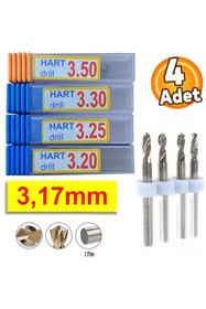 Resim Depolife Kalıpçı Taşlama Delme Cnc Router Karbür Uç Seti 3.40mm - 3.80mm Çap Carbide Matkap Ucu 5 Parça Set 