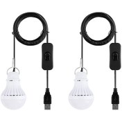 Resim Yifomall 2'li Paket Usb Kamp Lambası, 250cm Uzun Kablolu Taşınabilir Çadır Aydınlatma, Güç Bankası Ve Solar Panel Uyumlu 